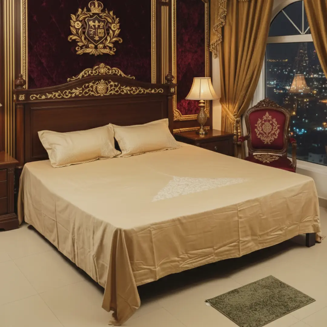 Classic Caramel Embroidered Luxury Bedding Set
