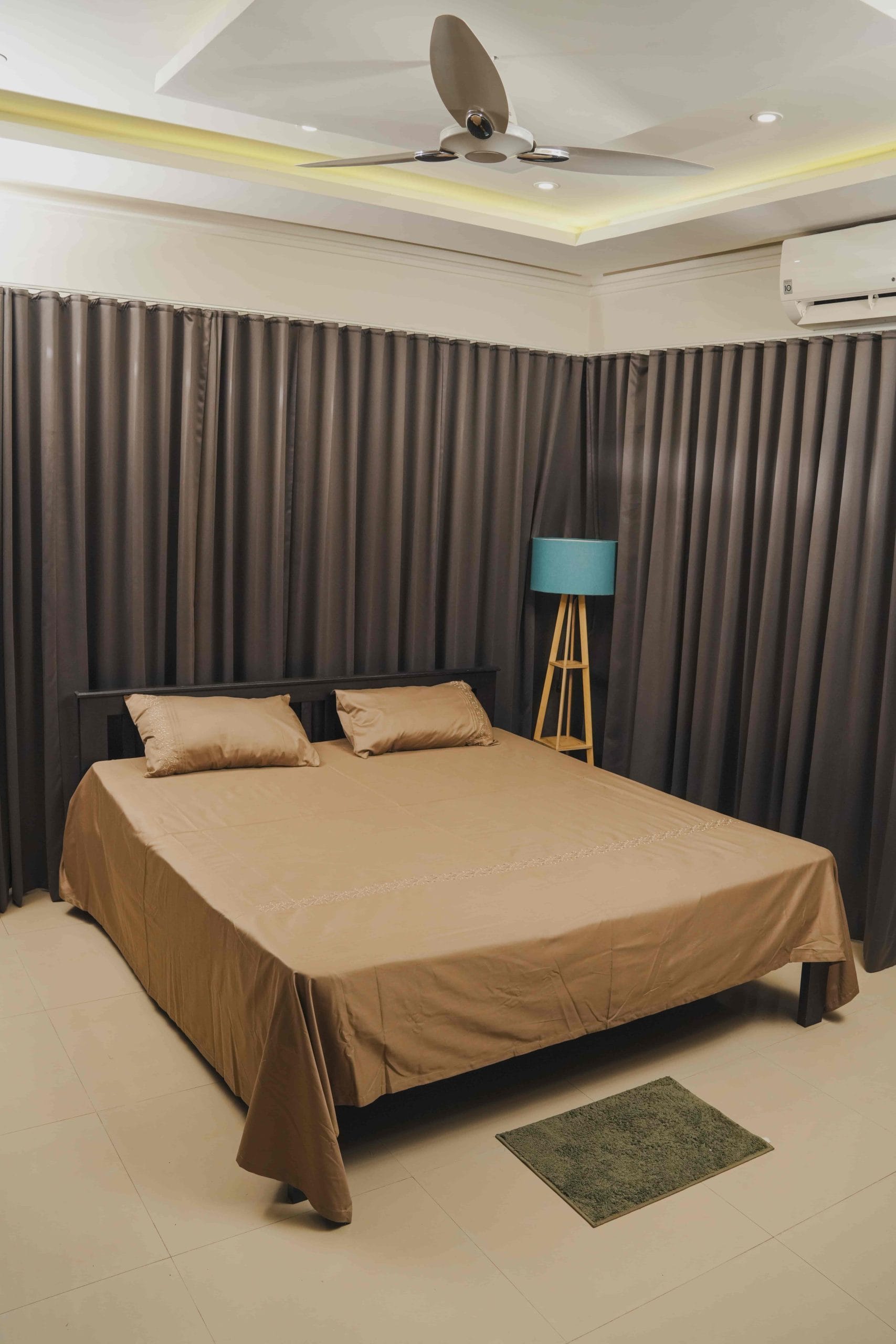 Mocha Leaf Subtle Embroidered Bedding Set